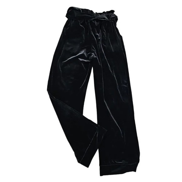 Nichole LYNEL VELVET WIDE LEG PANTS IN BLACK - Picture 9 of 10